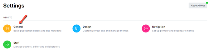 Click on General Settings
