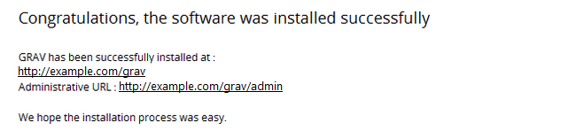 Completing the Grav Installation process