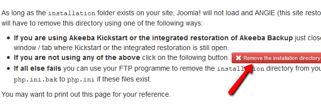 removing the installation directory