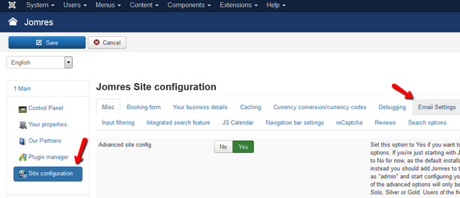 accessing the jomres component