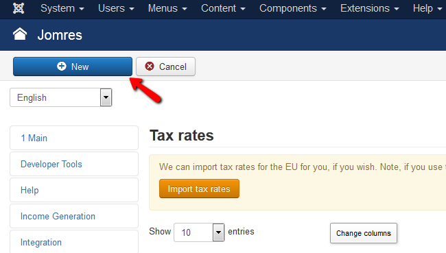 adding a new ta rate