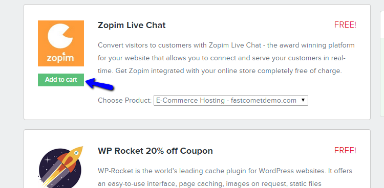 FastComet Zopim Addon