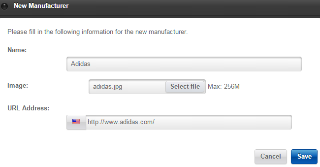 Edit new manufacturer details in Loaded Commerce