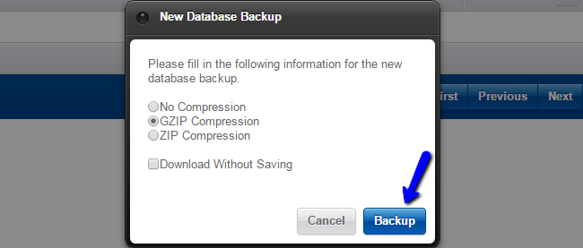 Backup compression options in Loaded Commerce