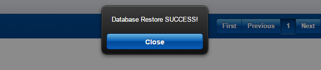 Backup restore completed in Loaded Commerce