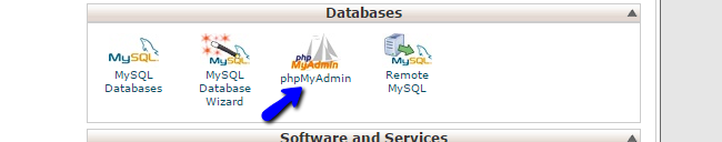 Access phpMyAdmin via cPanel