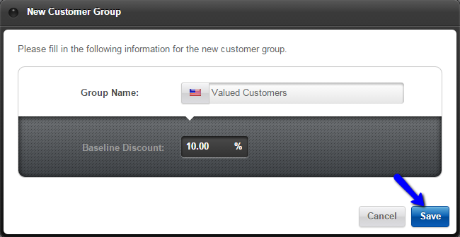 Customer group details in Loaded Commerce