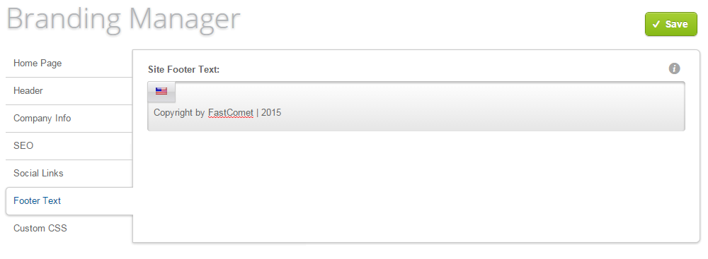 Footer text change in Loaded Commerce