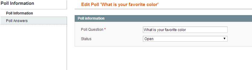 Magento Poll Information