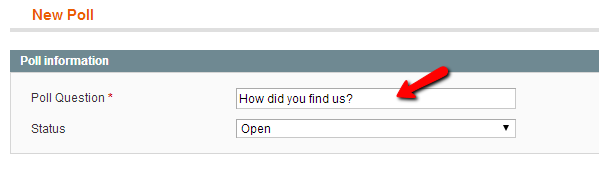 Magento poll question