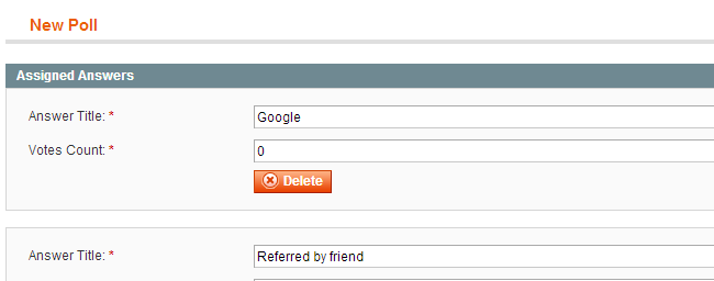 Magento Poll answers