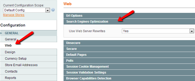 Magento Search Engine Settings