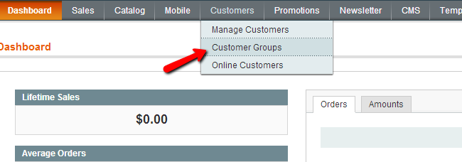 Magento Customers Groups