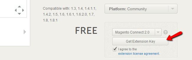 Obtain Magento Extension Key