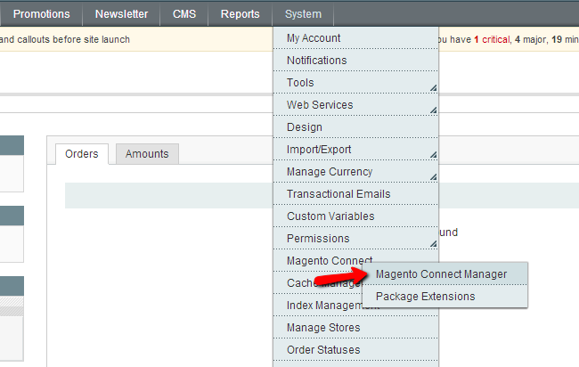 Magento Connect Manager