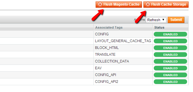 Magento Flush Magento Cache