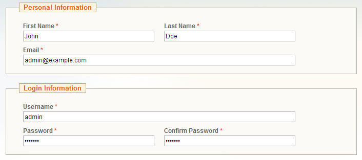 Configure Magento Admin Login Information