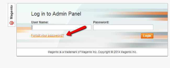 Magento forgotten password