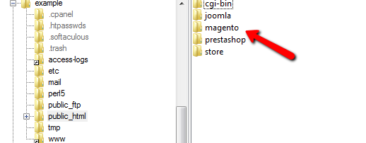 Magento ftp folder