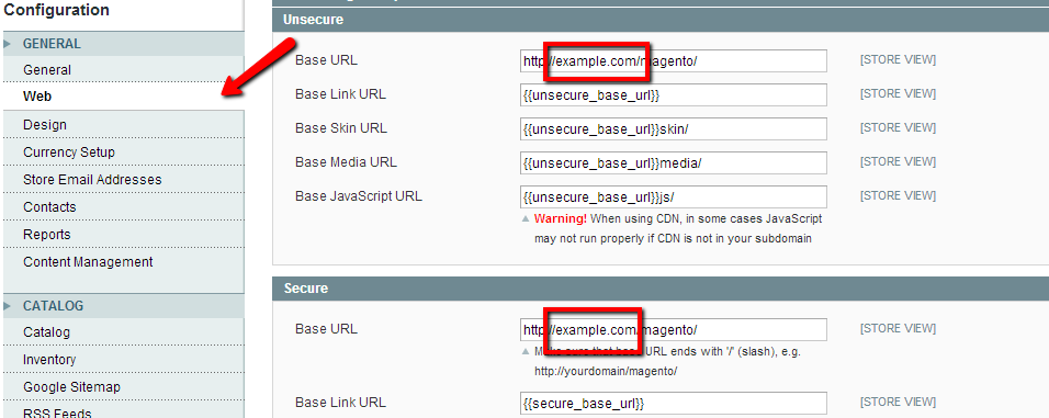 magento change domain