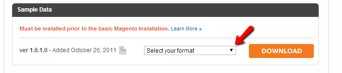 Dowload Magento Sample Data