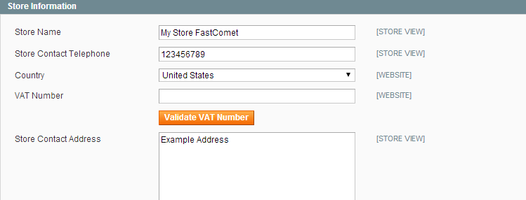 Magento Store Information