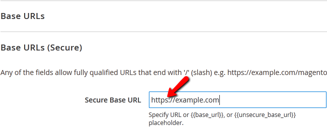 Entering a Secure Base URL via https