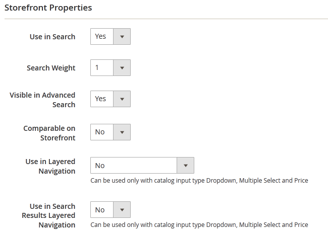 Configuring the Storefront Properties of your Attribute