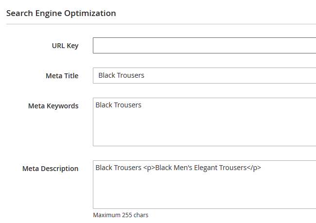 Adding Meta data to the product