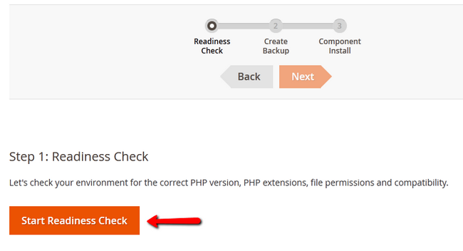 Starting a Readiness Check