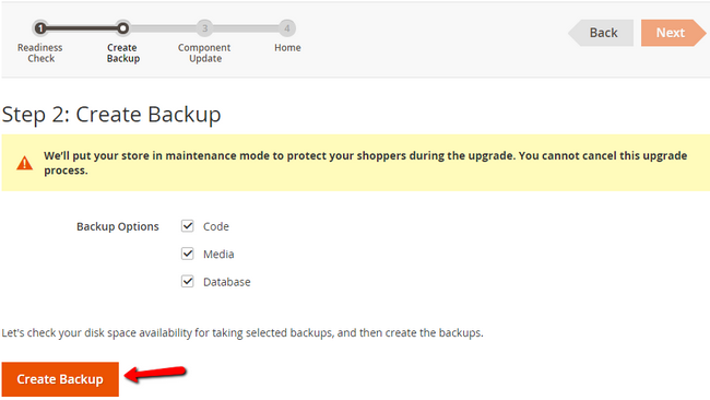 Creating a Backup before the extension install