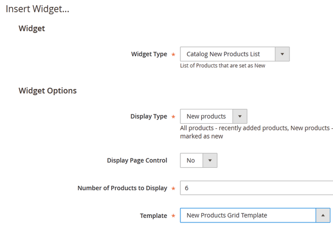 Configuring the Widget to show Products