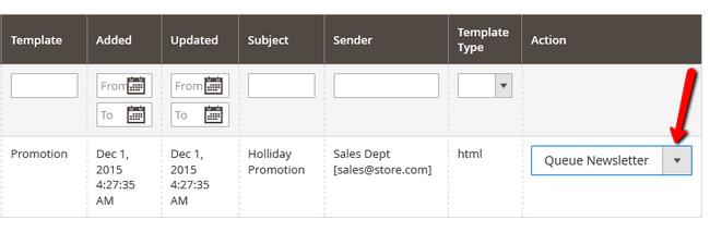 Marking a Template for Queue sending