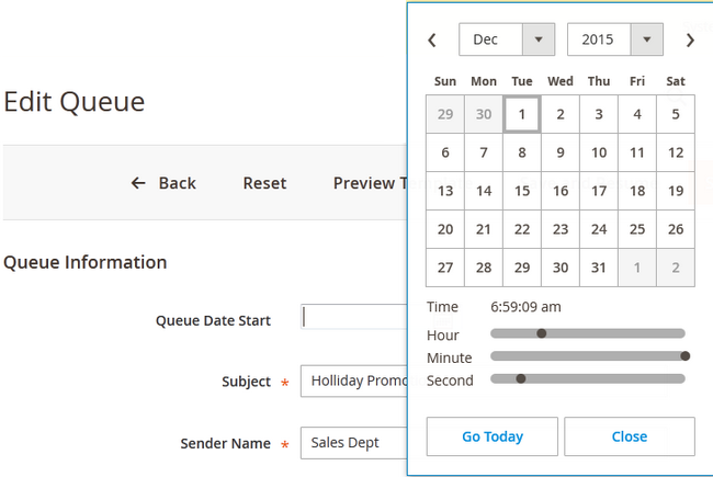 Queue Calendar in Magento 2