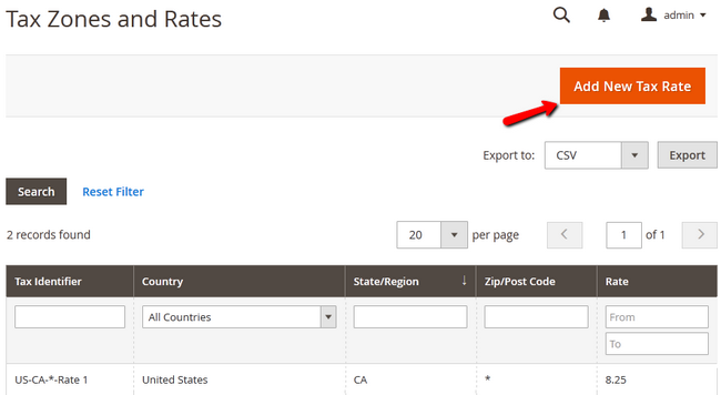 Adding a New Tax Rate