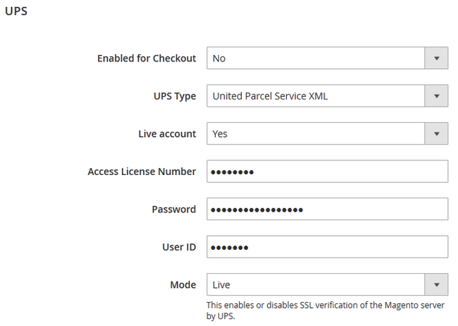 UPS Account Shipping Information in Magento 2