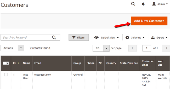 Manually Adding a New Customer in Magento 2