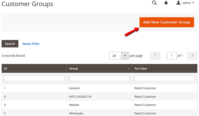 Adding a New Customer Group in Magento 2