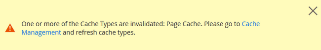 System Message about the need of refreshing a Cache type in Magento 2