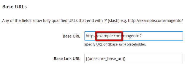 Changing the Base URL of Magento 2