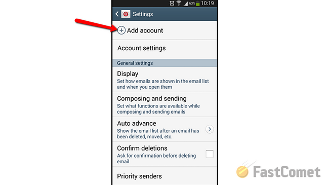 Adding a new Mail Account to your android phone