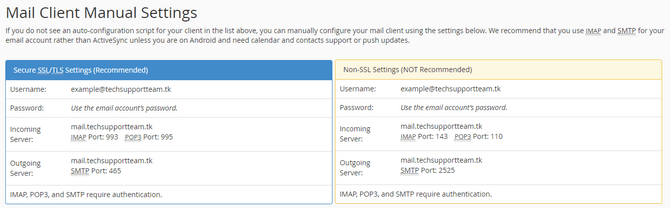 Email Configuration Settings