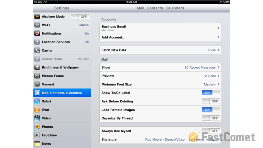 Configure Mail POP3 on iPad • Mail Tutorial - FastComet