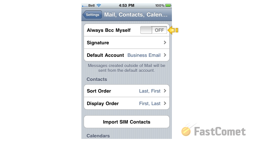 BCC-Signature-Default-mail-address-options