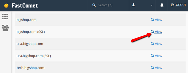 Viewing the statistics for a specific domain in Awstats