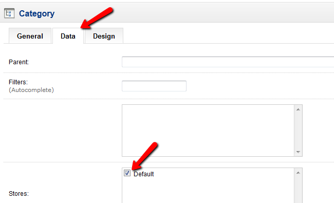 OpenCart category data