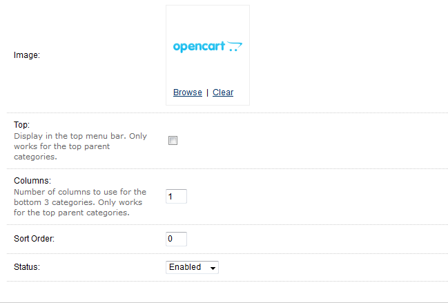 OpenCart category image