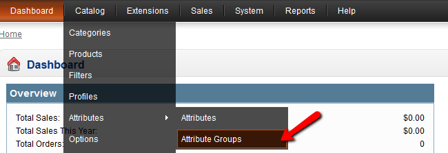 OpenCart Attribute Groups