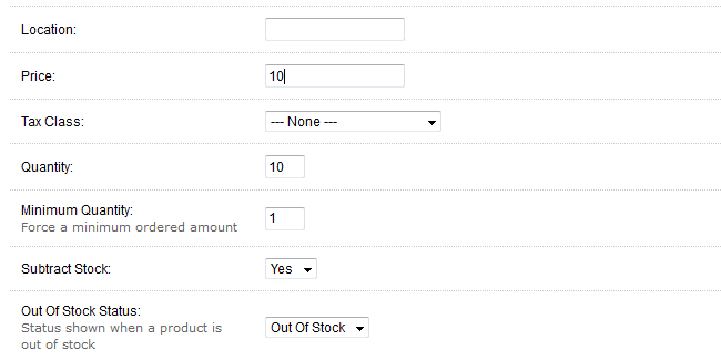 OpenCart Product price