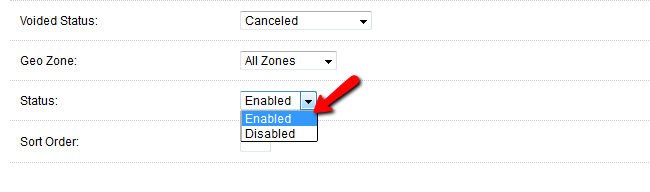 Enable Payment Method in OpenCart